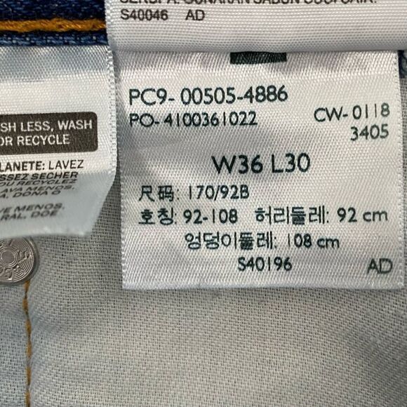 Levi's 505 Men's Denim Dark Stonewash Jeans size 36 - Picture 8 of 9